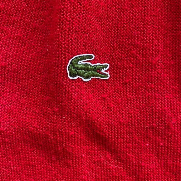 Lacoste V-Neck Mens Red Sweater - Picture 3 of 4
